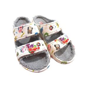 Womens SZ 7 Crocs Lined Clog‎ Toy Story World Print White Gray